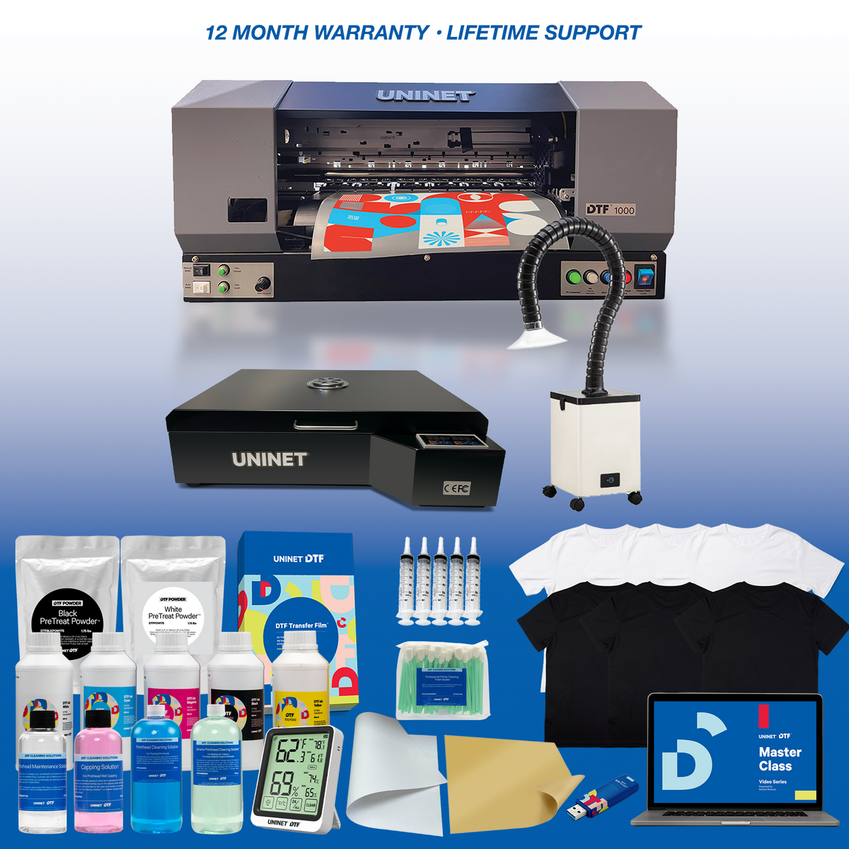 DTF 1000 Printer - Studio PRO Package with 16&quot; x 24&quot; Heat Station and Fume Extractor