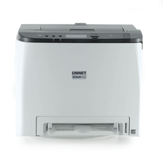 uninet icolor 560 white toner transfer printer - studio package - printer&#39;s front view