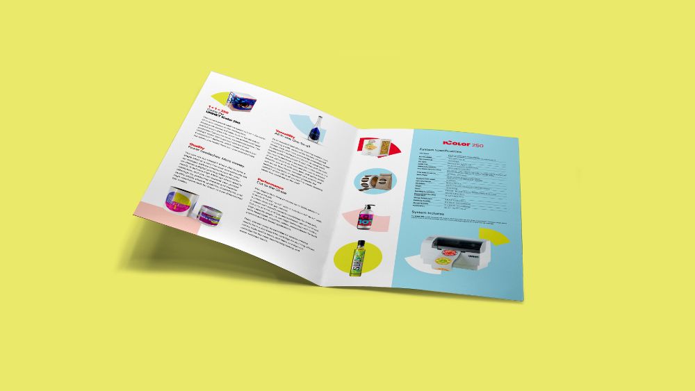 uninet icolor 560 white toner transfer printer - pro package - sample products - brochure