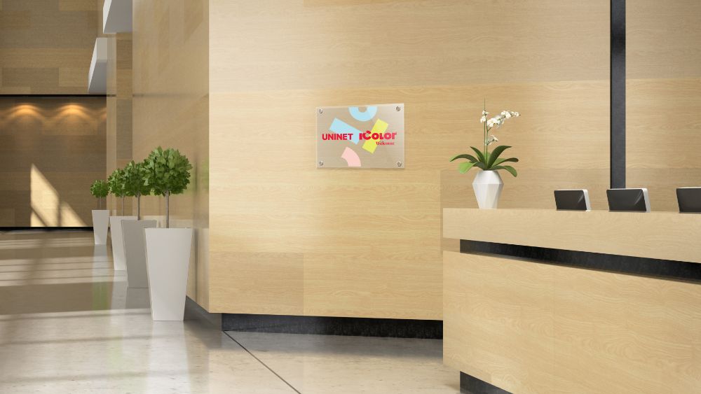 icolor 650 white toner transfer printer - pro package - product sample -  signage display