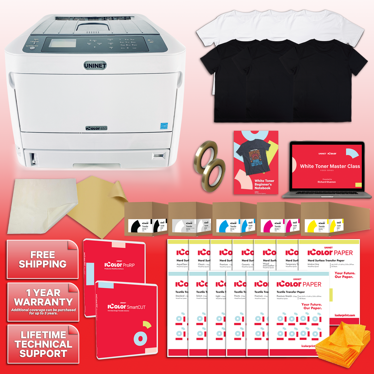 IColor 650 White Toner DTF Printer - Pro Package